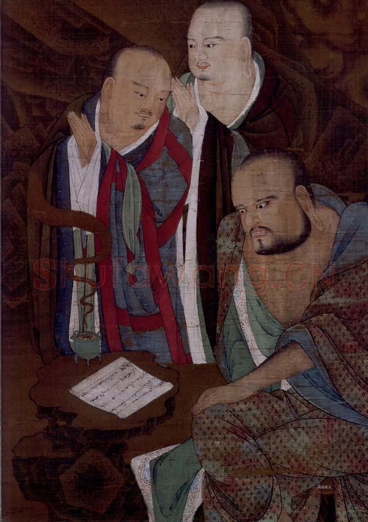 宋 陆信忠《第八尊者-伐闍弗多罗尊者图》书画作品