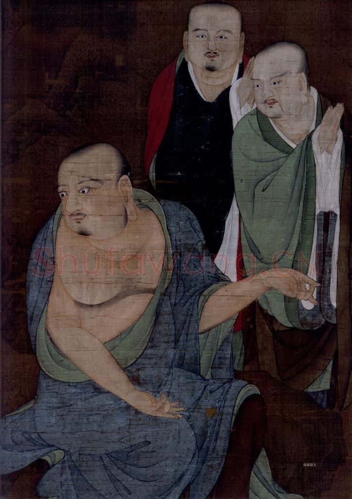 宋 陆信忠《第九尊者-戍博迦尊者图》书画作品