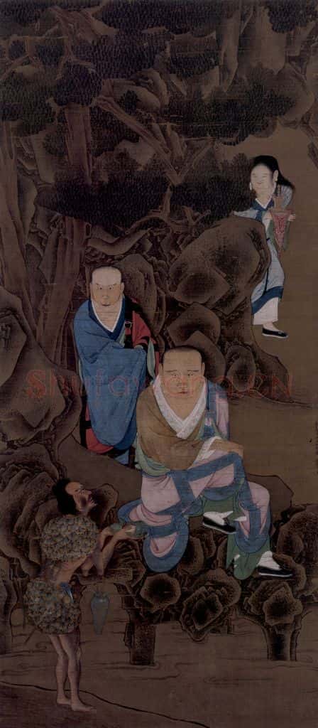 宋 陆信忠《第十五尊者-阿氏多尊者图》书画作品