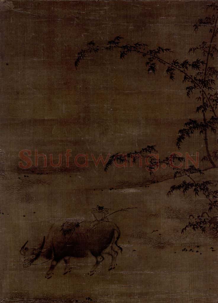 宋 马麟《牧童图》书画作品