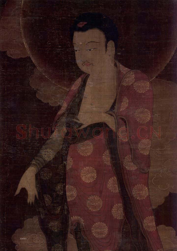 金 佚名《云中释迦图》书画作品