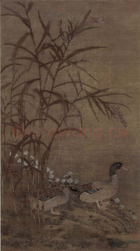 金 佚名《芦鸭图》书画作品