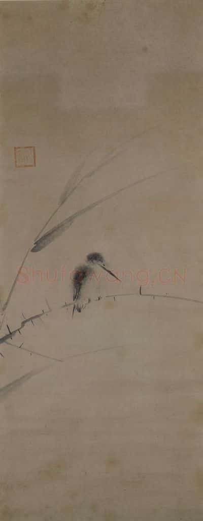 宋 牧溪《翡翠鹡鸰图(1)》书画作品