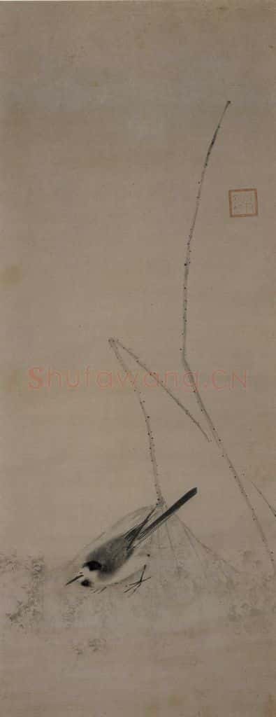 宋 牧溪《翡翠鹡鸰图(2)》书画作品