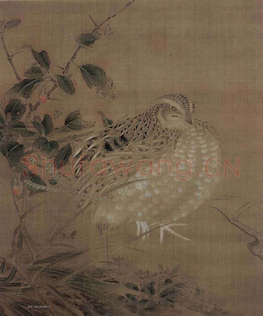 宋 李安忠《鹑图》书画作品