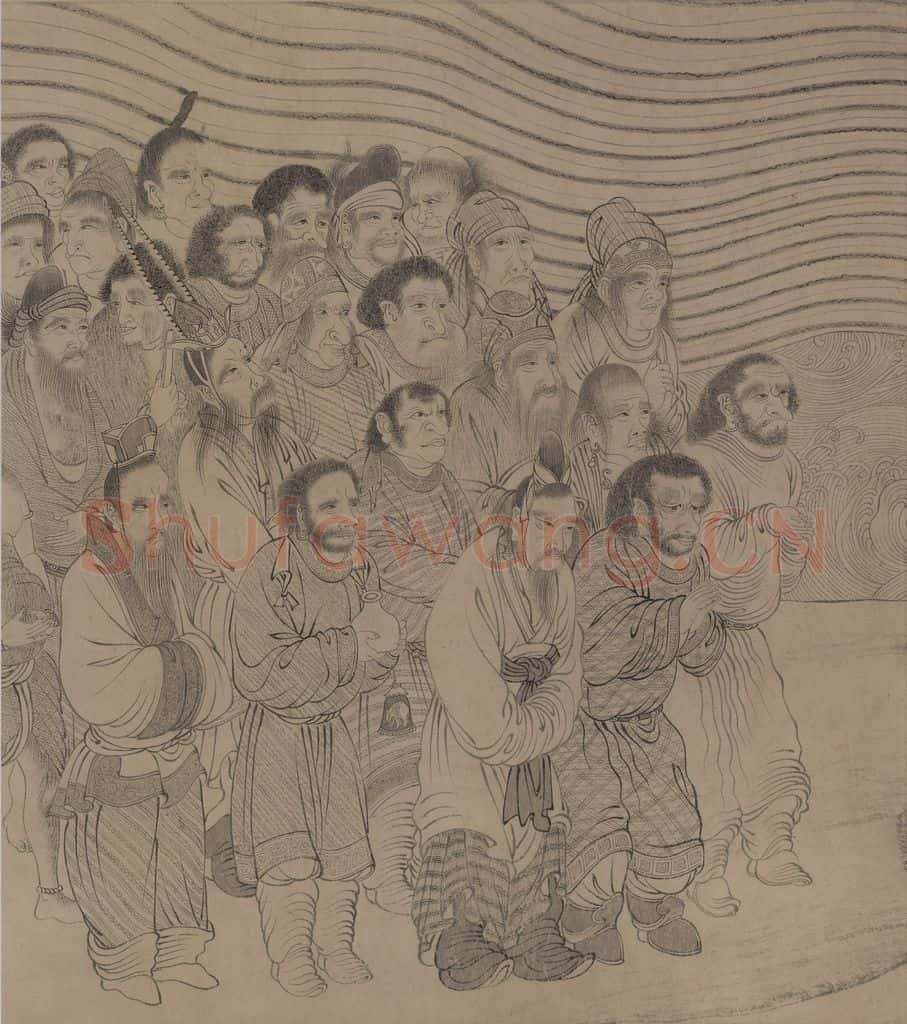 宋朝 佚名《番王礼佛图》书画作品