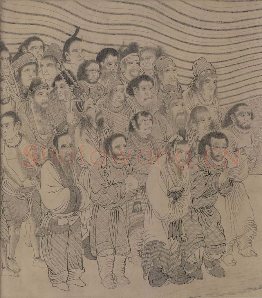 宋朝 佚名《番王礼佛图》书画作品