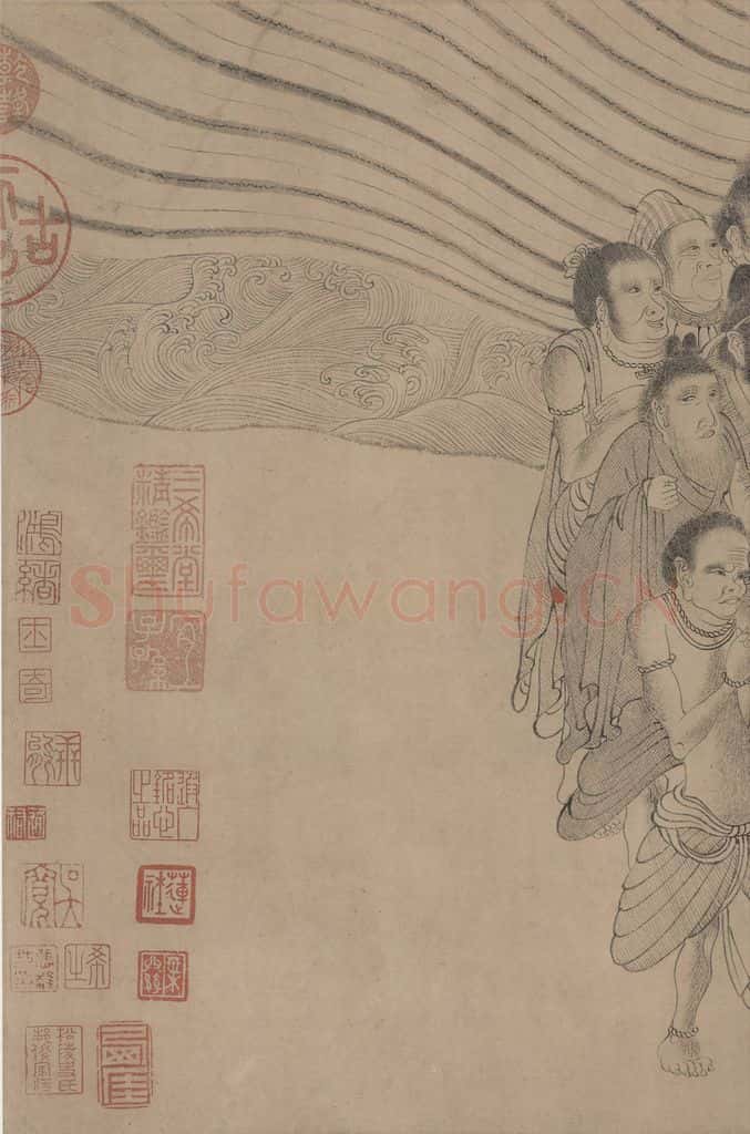 宋朝 佚名《番王礼佛图》书画作品