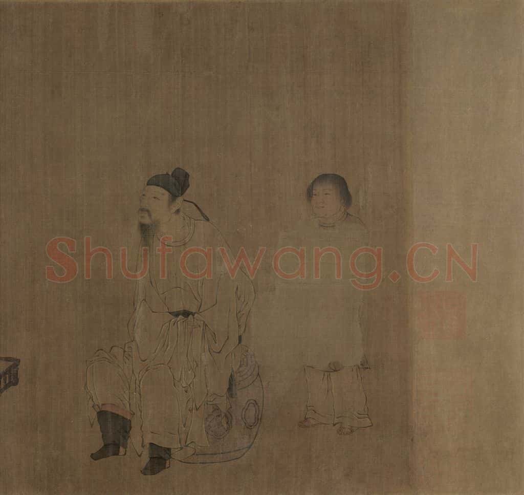 宋朝 佚名《萧翼赚兰亭图》书画作品