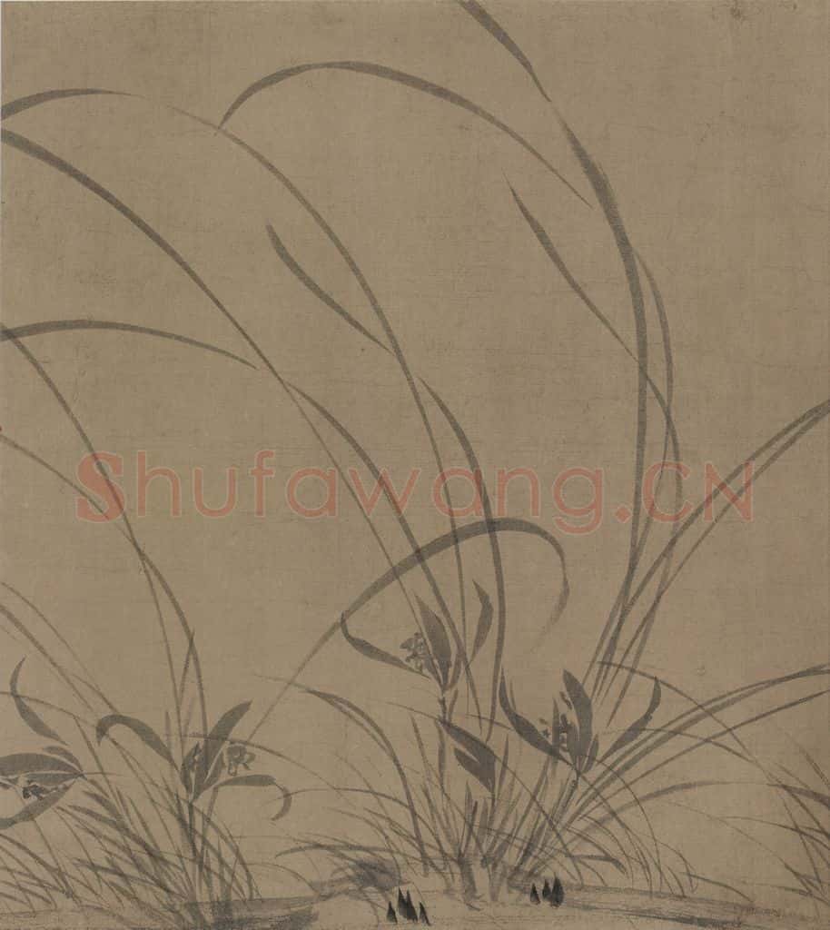 宋 赵孟坚《墨兰图》书画作品