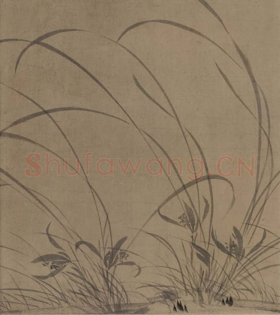 宋 赵孟坚《墨兰图》书画作品