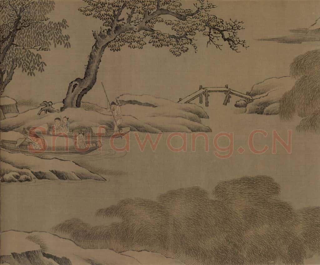 宋 佚名《雪渔图》书画作品
