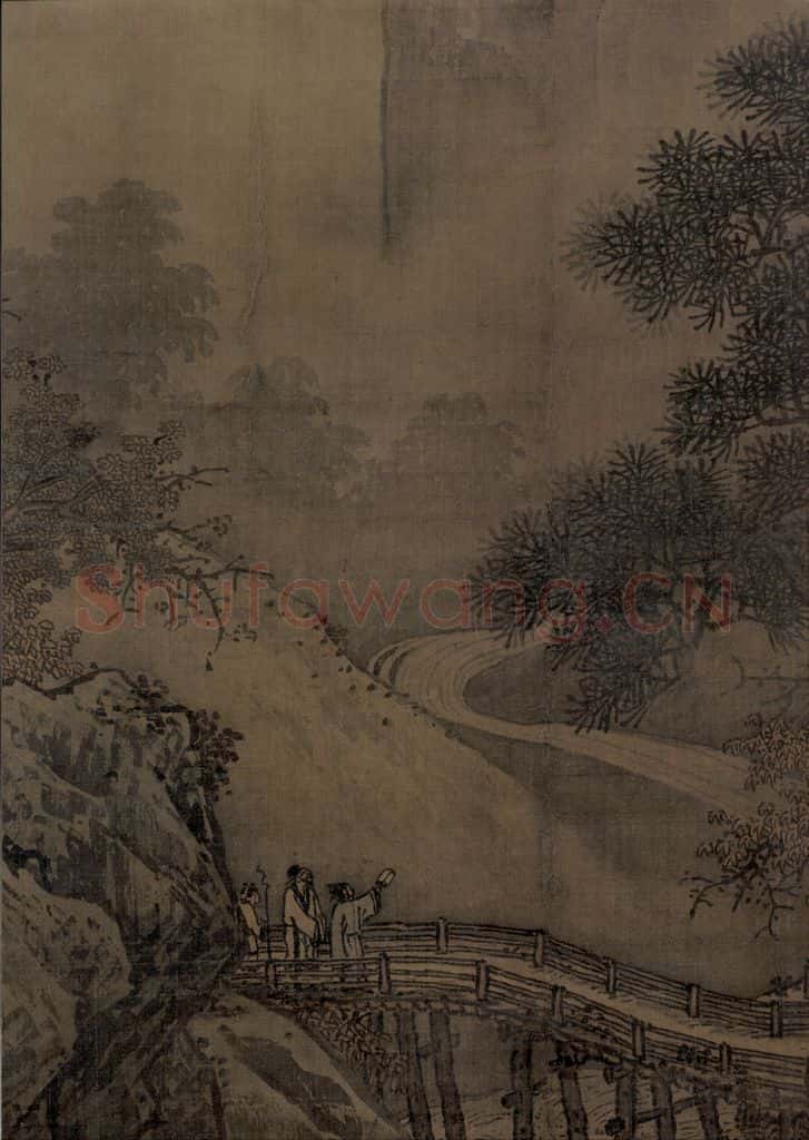 宋 佚名《秋山红树图》书画作品