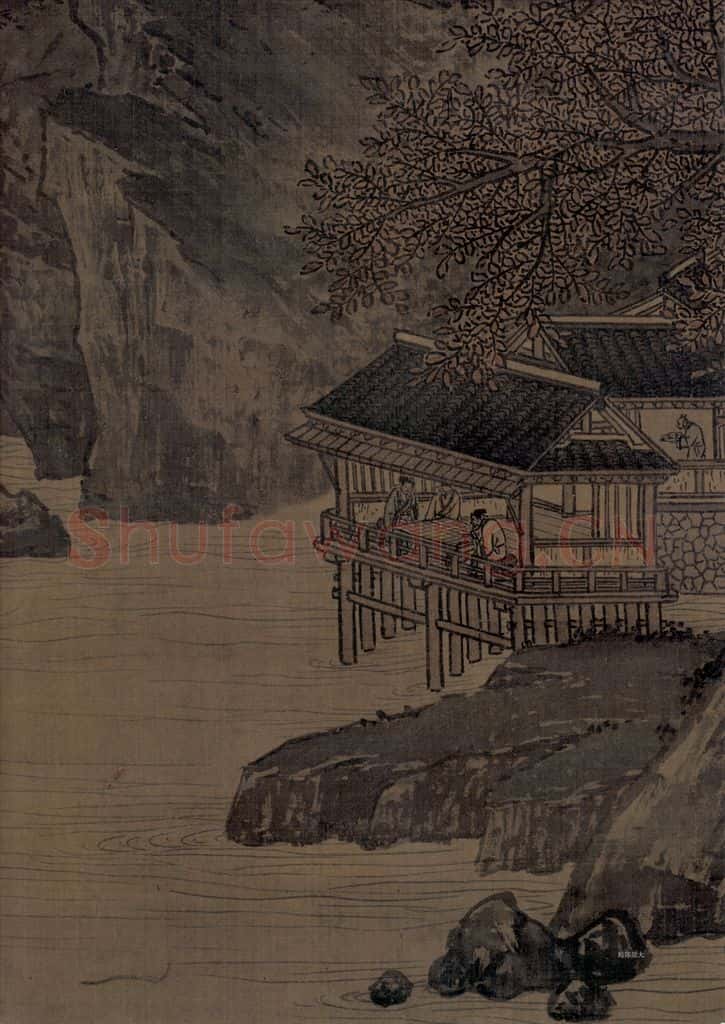 宋 佚名《秋山红树图》书画作品