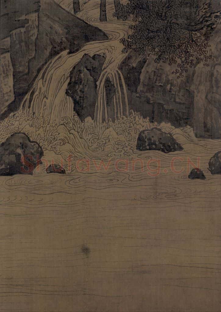 宋 佚名《秋山红树图》书画作品