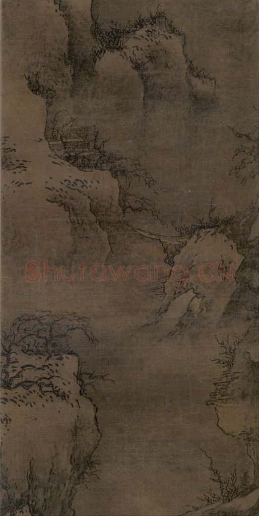 宋 佚名《雪山行旅图》书画作品
