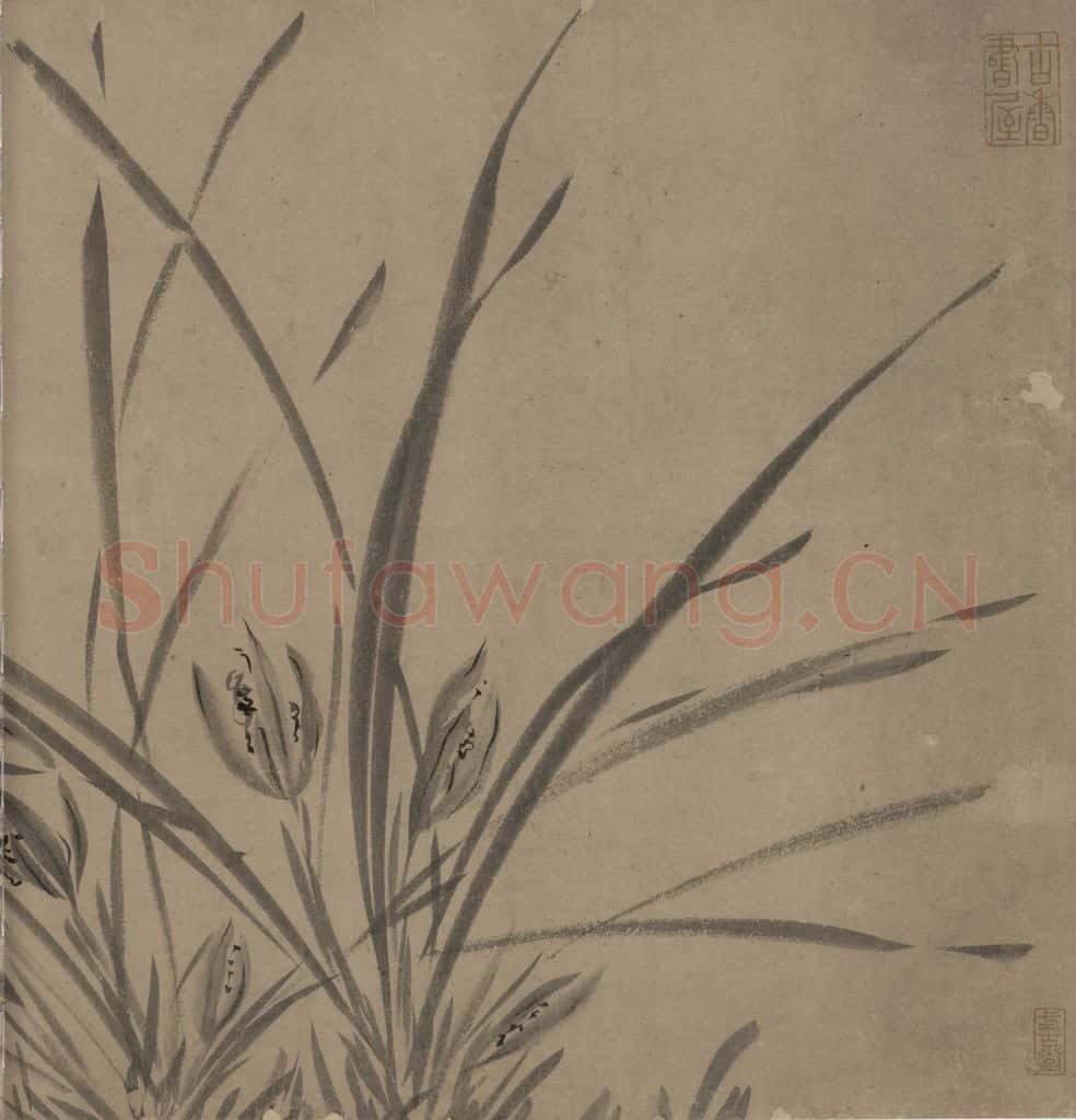 宋 赵孟坚《墨兰图》书画作品