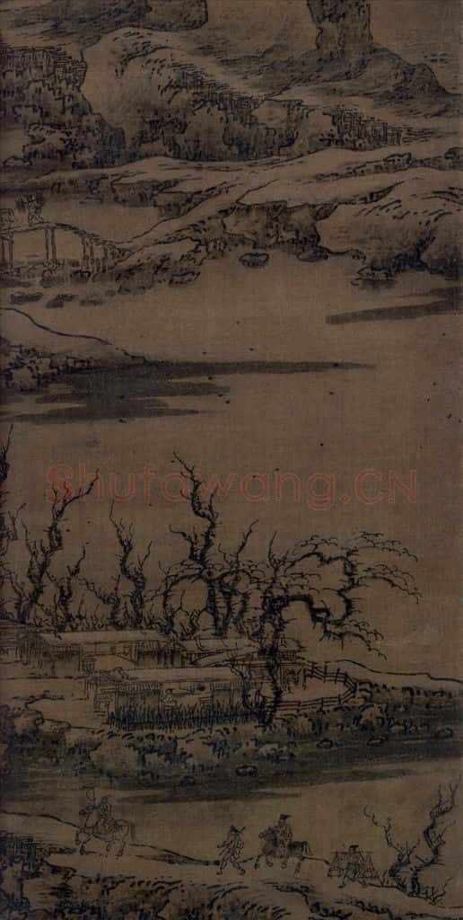宋 佚名《雪山行旅图》书画作品