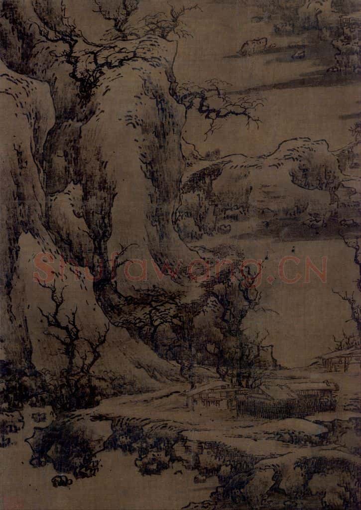 宋 佚名《雪山行旅图》书画作品