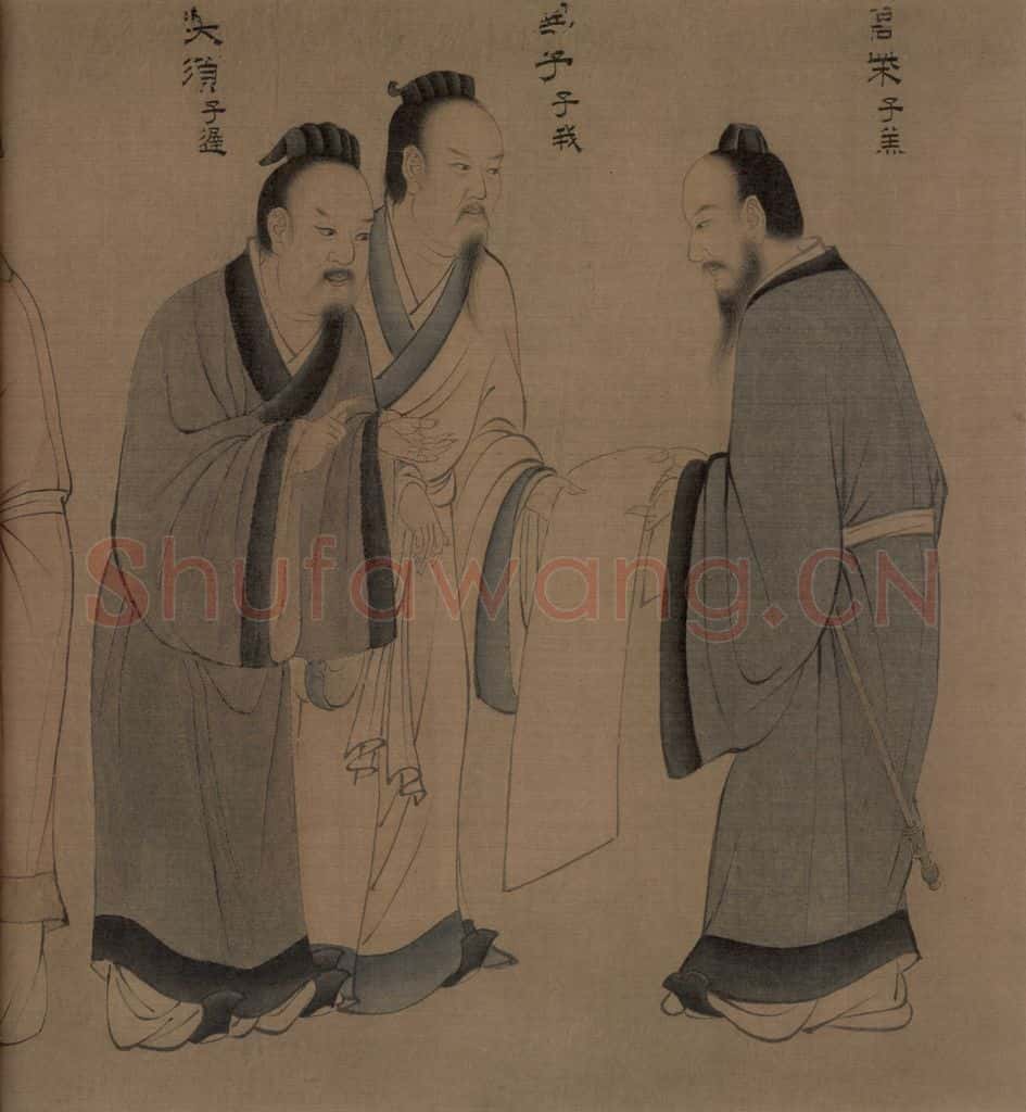 宋 佚名《孔门弟子像》书画作品