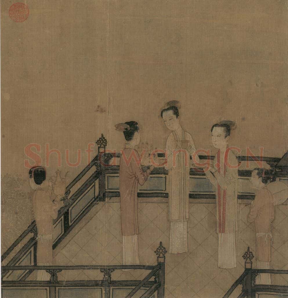 宋 陈清波《瑶台步月图》书画作品