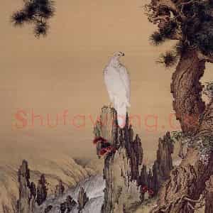 清代 郎世宁《嵩献英芝图》国画花鸟工笔作品图片鉴赏