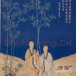 清代 郎世宁《平安春信图》国画人物工笔作品图片鉴赏