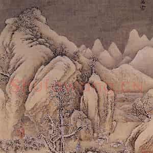 清代 孙祜《雪景故事图》国画山水作品图片鉴赏