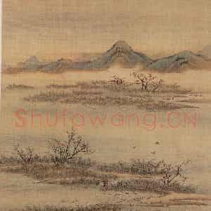 清代 金昆《有鸟诗意图》国画山水作品图片鉴赏
