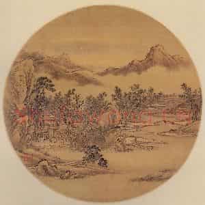 清代 周鲲《唐人诗意图》国画山水工笔作品图片鉴赏