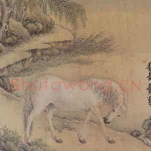 清代 王致诚《十骏马图》国画花鸟工笔作品图片鉴赏