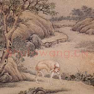 清代 艾启蒙《十骏犬图》国画花鸟工笔作品图片鉴赏