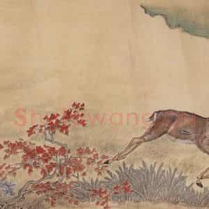 清代《威弧猎鹿图》国画综合工笔作品图片鉴赏