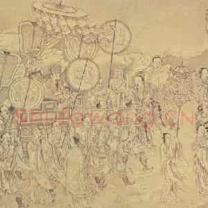 清代 贾全《中元地官图》国画人物工笔作品图片鉴赏