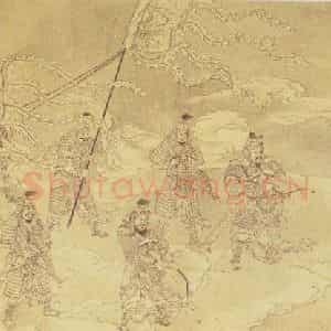 清代 贾全《中元地官图》国画人物工笔作品图片鉴赏