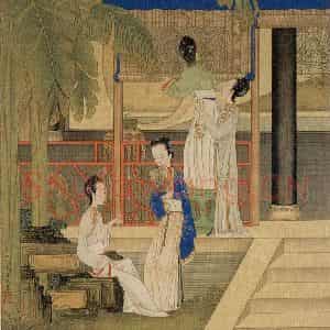 清代 焦秉贞《仕女图》国画人物工笔作品图片鉴赏