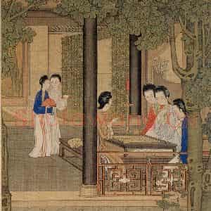 清代 焦秉贞《仕女图》国画人物工笔作品图片鉴赏
