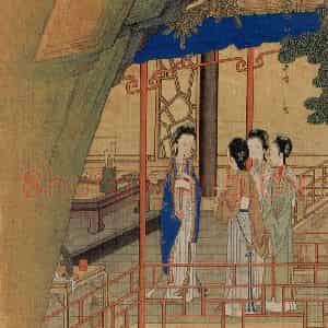 清代 焦秉贞《仕女图》国画人物工笔作品图片鉴赏