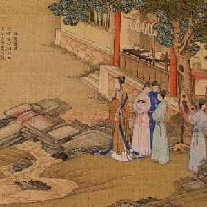 清代 焦秉贞《历朝贤后故事图》国画人物工笔作品图片鉴赏