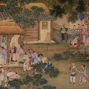 清代 冷枚《养正图》国画人物工笔作品图片鉴赏