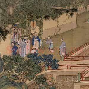 清代 冷枚《养正图》国画人物工笔作品图片鉴赏
