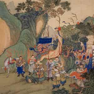 清代 冷枚《养正图》国画人物工笔作品图片鉴赏