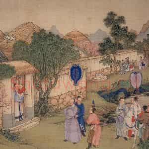 清代 冷枚《养正图》国画人物工笔作品图片鉴赏