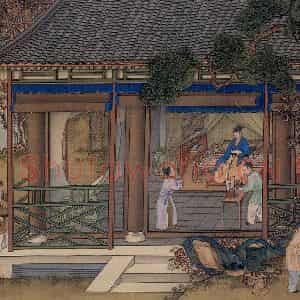 清代 冷枚《养正图》国画人物工笔作品图片鉴赏