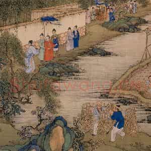清代 冷枚《养正图》国画人物工笔作品图片鉴赏