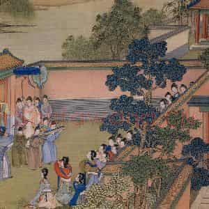 清代 冷枚《养正图》国画人物工笔作品图片鉴赏