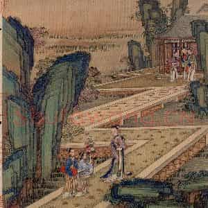 清代 冷枚《十宫词图》国画人物工笔作品图片鉴赏
