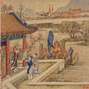 清代 冷枚《十宫词图》国画人物工笔作品图片鉴赏