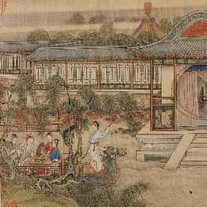 清代 冷枚《十宫词图》国画人物工笔作品图片鉴赏