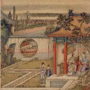 清代 冷枚《十宫词图》国画人物工笔作品图片鉴赏